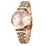 CIVO Watches for Women Dress Analog Quartz Wristwatch Elegant Rose Gold Womens Watch Stainless Steel Montre Femme Waterproof Creative Ladies Watch, Gifts for Women