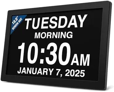 American Lifetime New 2025 Dementia Clock Large Digital Clock for Seniors, Digital Calendar Large Display, Custom Alarms, Clock with Day & Date for Elderly 18.5 Inches Black
