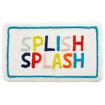mDesign Soft Cotton Rectangular Spa Mat Bathroom Rug, Plush Water Absorbent, Splish Splash Design- for Bathroom Vanity, Bathtub/Shower - Machine Washable - Bright Multi Color