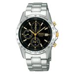 Seiko Selection Men's Quartz Chronograph Watch, Silver/Black and Gold, 1個, Bracelet Type