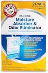 Arm & Hammer Fragrance Free Hanging Moisture Absorber and Odor Eliminator 2 Pack - Traps Moisture for Fresher, Cleaner Air