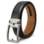 SKiporty Men's Ratchet Belts Genuine Leather with Adjustable Slide Belt for Mens Comfort Dress Casual Jeans