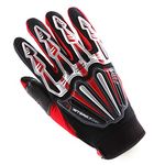 Motocross Motorcycle BMX MX ATV Dirt Bike Skeleton Racing Cycling Gloves Red