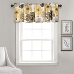 Lush Decor Leah Floral Insulated Grommet, Valance, Yellow & Gray