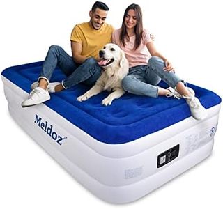 Meldoz Materasso ad aria gemellare con pompa incorporata, materasso gonfiabile doppio alto per la casa, gonfiaggio rapido in 3 minuti - 18 pollici