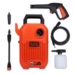 BLACK+DECKER BEPW1600 1300W 1600 PSI 110 Bar Pressure Washer for Car, Bike, Home & Garden Cleaning Use with Multiple Accessories Included, 1 Year Warranty, Orange & Black