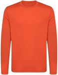 Opna Youth Athletic Performance Long Sleeve Shirts for Boys or Girls Moisture Wicking,Orange,Small