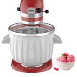 Ice Cream Maker Attachment for Kitchenaid Stand Mixer, 2 Quart Ice Cream Attachment Fits for 4.5Qt and Larger Stand Mixers, Frozen Yogurt, Ice Cream & Sorbet Gelato Maker by InnoMoon