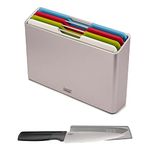 Joseph Folio Chopping Board Set with Storage case and Free Knife, Assorted color, Silver