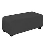 Easy-Going Stretch Ottoman Cover Folding Storage Stool Furniture Protector Soft Rectangle slipcover with Elastic Bottom (Ottoman X-Large,Dark Gray)