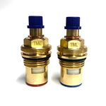 BS5412 XZ 20 B&Q Cooke & Lewis Wickes Compatible Tap Cartridge Valve Pair (Version with Threaded Collar Plus 32 Teeth/spline handle adaptor)