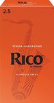 D’Addario Woodwinds - Rico Tenor Sax Reeds - Tenor Saxophone Reeds - Tenor Reeds Crafted for Beginners, Students, Educators - Strength 2.5, 25-Pack