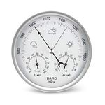 AMTAST Dial Type Barometer Thermometer Hygrometer 3 in 1 Multifunction 208mm Diameter Dial Barometric Pressure Temperature Humidity Weather Station for Indoor and Outdoor Use (AW008 Metric System)