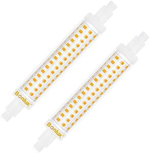 Bonlux 15W R7s LED Bulb 118mm, Warm White 3000K, 150W R7s J118 Linear Halogen Bulb Replacement, 1500LM, Non-Dimmable, Double Ended R7s Base for Ceiling Floodlight Lamp, 2 Pcs