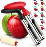 Zulay Kitchen Premium Apple Corer Tool - Ultra Sharp, Stainless Steel, Serrated Blades for Easy Coring - Easy to Use & Clean, Durable Apple Corer Remover for Baking Apples & More - 2 Pack Black & Red