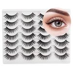 Cat Eye Lashes Natural Look 14 Pairs False Eyelashes 3D Fake Lashes Fluffy Wispy Faux Mink Lashes Strip Lashes Multipack by Glowingwin