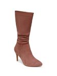 SHERRIF Women's Pink Color Stiletto Heels Boots (SF-4491-NUDE-39)