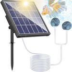 NFESOLAR Solar Pond Aerator, 2 Modes Battery Powered Solar Aerator for Ponds Outdoor, Solar Aquarium Air Pump Pool Aerator for Small Fish Pond Stock Tank Hydroponics Wildlife