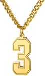 18K Gold Plated Number 3 Necklace C