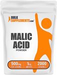 BULKSUPPLEMENTS.COM Malic Acid Powder - Malic Acid Supplement, Malic Acid Powder Food Grade - for Energy & Skin Support, Gluten Free - 500mg per Serving, 1kg (2.2 lbs)