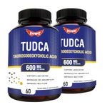 HYPEFIT TUDCA Supplement for Extra Strength - 600 Mg | Fatty Liver Detox Supplement | Liver Supplement for Gallbladder Detox | Fat Absorption Supplement - 60 Capsules (Pack of 2)