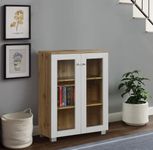 DeckUp Plank Awana Engineered Wood Book Shelf and Display Unit (Wotan Oak and White, Matte Finish)