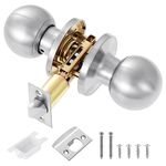 Coolty Passage Door Knob Set Keyless Non Locking Round Door Handle Ideal for Non-Locking Interior Doors Kitchens Closet Pantry Closet Hallway Doors(Silver)