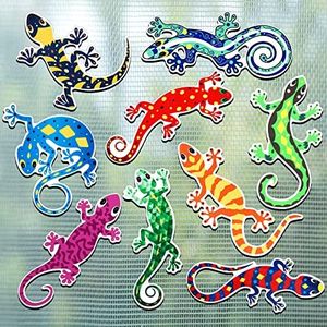 18 Pcs Gecko Door Magnetic Double Sided Screen Magnet Sticker Flexible Protector Decorative Colorful Refrigerator Magnets for Window Patio Screen Sliding Doors