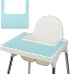 Vicloon High Chair Placemat, Silicone High Chair Mat Silicone Placemat Design for IKEA Antilop High Chair, BPA Free Easy to Clean, for Toddlers and Babies (Blue)