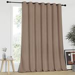 NICETOWN Patio Blind Blackout Curtain Panels - Extra Wide Curtains, Sliding Door Insulated Drape, Soundproof Room Divider Curtains (Cappuccino, 100 x 95 inch)
