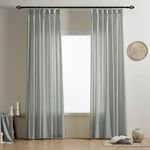 Rutterllow Light Gray Linen Pinch Pleat Back Tab Curtains 92 Inch Length Modern Farmhouse Living Room Bedroom Light Filtering Semi Sheer Curtains 92 Inches Long 40 Wide 2 Panels