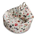 YuppieLife Stuffed Animal Storage Bean Bag Chairs Canvas Cover for Kids(No Filling)/Machine Washable and Durable Toddler Bean Bag Sofa Cover for Room Decor (Kid Painting, 38”)