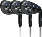 PGF Gold TP Full Face Milled Forged High-Toe Golf Sand Wedge Set for Men [52 56 60 Degree/RH/Black Stainless]
