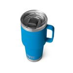 YETI Rambler 30 oz Travel Mug, Stainless Steel, Vacuum Insulated with Stronghold Lid, Big Wave Blue