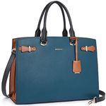 BOSTANTEN Briefcase for Women 15.6 Inch Genuine Leather Laptop Briefcase Shoulder Work Tote Bag Purse Blue