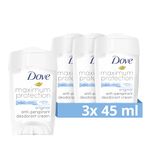 Dove Maximum Protection Original Clean Anti-perspirant Cream Stick with ¼ moisturising cream our most effective deodorant 3x 45 ml