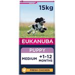 Eukanuba Complete Dry Dog Food for Puppy Medium Breeds with Fresh Chicken 15 kg