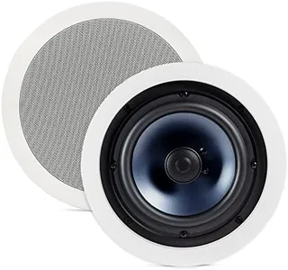 Polk Audio RC60i 2-Way Premium in-Ceiling 6.5" Round Speakers, Set of 2 Perfect for Damp and Humid Indoor/Outdoor Placement - Bath, Kitchen, Covered Porches (White, Paintable Grille)