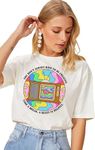 VLAM Regular Fit Colorful Graphic Printed Tshirt for Women | Unique Trendy Print Stylish Tshirt