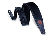 Levy's MSS1-BLK Veg Tan Leather Guitar Strap - Black