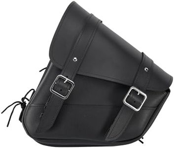 RiderVibe Motorcycle Saddle Bags Leather Motorcycle Solo Swing Arm Bag for Softails Sportsters Choppers Waterproof Side Bags for Motorcycle (10" x 10.5" x 4", Solo Bags, Black)