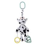 Apricot Lamb Baby Stroller or Car Seat Activity and Teething Toy, Features Plush Cow Character, Gentle Rattle Sound & Soft Teether for Baby, 8.5 Inches