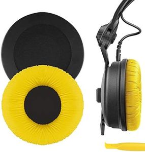 Geekria QuickFit - Cuscinetti auricolari di ricambio in similpelle per cuffie Sennheiser HD25, HD25-II, HD25SP, HD25SP-II, Limited 75th Anniversary Edition (giallo)
