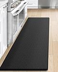 DEXI Kitchen Rug Anti Fatigue Mats for Floor,Non Skid Cushioned Comfort Standing Kitchen Mat Waterproof Runner Mat, 17"x59", Dark Black