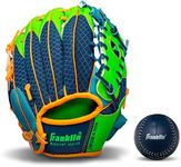 Franklin Sports Kids Baseball Glove - Meshtek Youth Teeball Glove + Ball Set - Boys + Girls Mitt - Kids + Toddler - Right Hand Throw - Royal/Lime/Orange - 9.5"