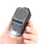 Wearable Bluetooth Speaker, Clip-On Portable Speaker with Built-in Mics Hands-Free Music and Calls for Hiking/Biking, Small Speakerr with LED Light, 15H Battery Life Speakerr(Gray)