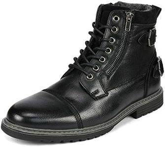 Bruno Marc Men's Motorcycle Boots Oxford Dress Boot,Black,Size 9.5,Philly_10