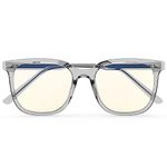 DTIUGUTAE Blue Light Blocking Glasses for Women Men Anti Glare Reduce Eyeglasses Computer Oversized, 2001 Grey, 53