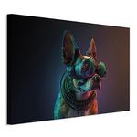 murando AI Acoustic Canvas Wall Art Dog 90x60 cm / 36"x24" picture with acoustic foam sound absorption print image Artwork 1 pc room acoustics soundproofing Cyberpunk Cyberdog g-H-10058-b-a