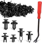 Car Push Retainer Clips, Ginsco 210 Pcs Auto Fasteners Assortment Plastic Push Pin Rivets Expansion Screws Replacement with Auto Trim Removal Tool Fastener Remover for Door Trim Panel Fender